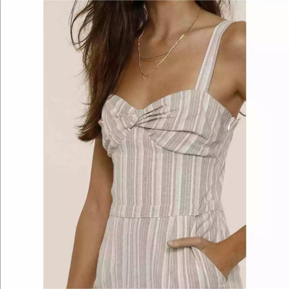 Heartloom khaki striped jumpsuit - Picture 2 of 7